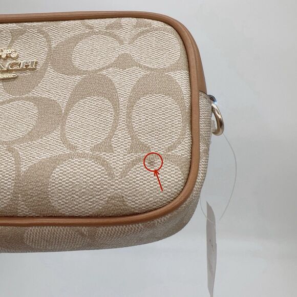 COACH JAMIE Wristlet Light Khaki Signature Canvas Saddle Leather CA718 NWT $178 - Picture 8 of 14